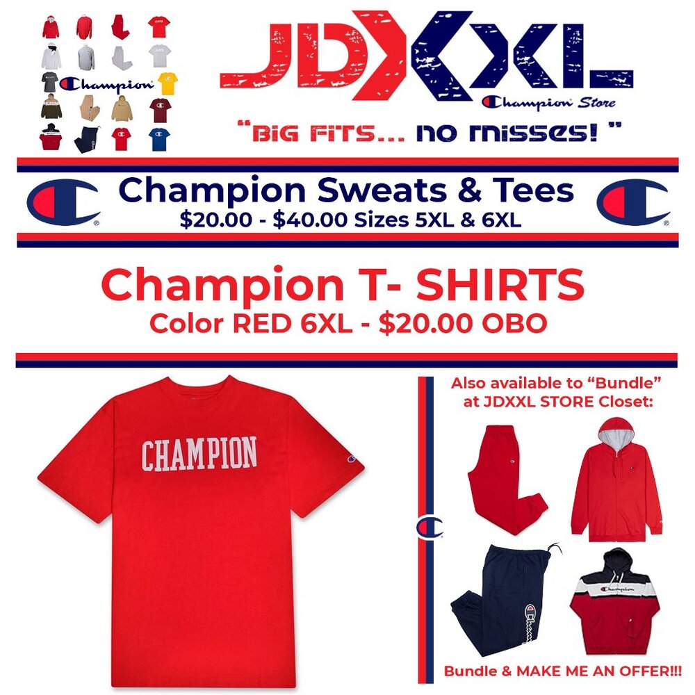 Champion Logo Tee Shirt  - RED